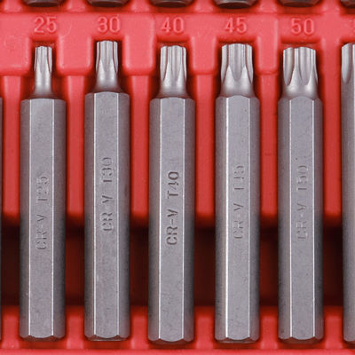 Gepersonaliseerd logo legering staal CRV materiaal 54pcs Plastic Box Bits Set voor hoge nauwkeurigheid