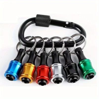 Zwarte oxide afwerking 6pcs Quick Release 1/4 inch Hex Schank Schroef Driver Bit Holder Sleutelhanger