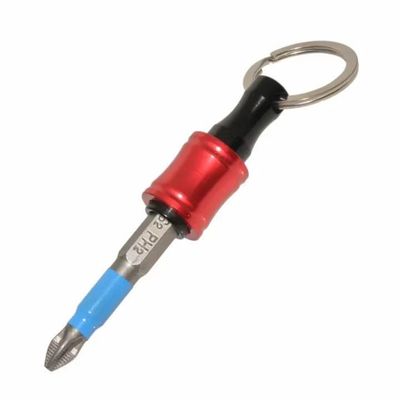 Zwarte oxide afwerking 6pcs Quick Release 1/4 inch Hex Schank Schroef Driver Bit Holder Sleutelhanger