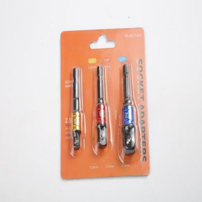 CRV 1/4' 54mm Universal Socket Adapter Set met Blister Package