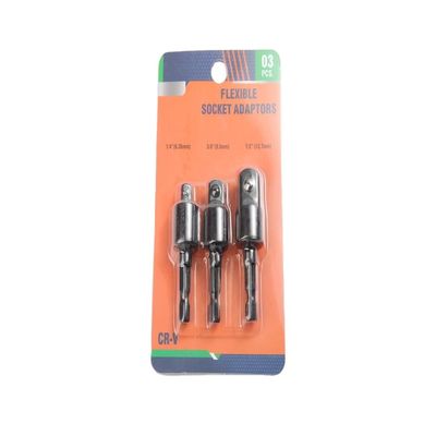 CRV Zwart Chrominum Vanadium Steel Universal Socket Adapter Set met Blister Package