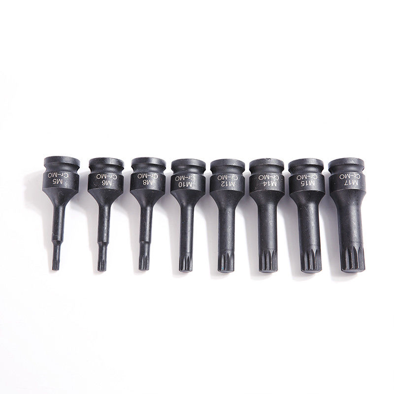 Sterk en duurzaam 8 stuks CR-MO M5 Hex Size Impact Socket Set voor handgereedschap