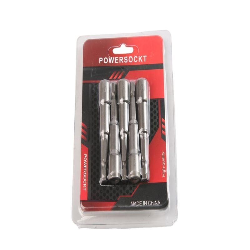 6mm*65mm*5PC CRV Materiaal 6.35 Hexagon Magnetic Nut Driver Set voor nauwkeurig strekken