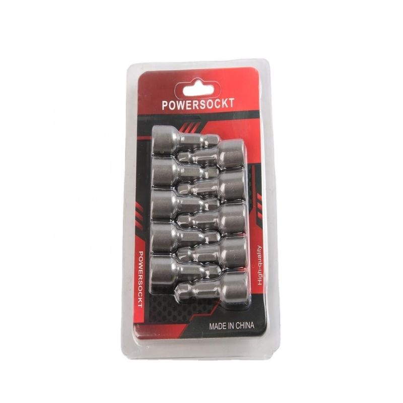 6.35 hexagon 8mm*42mm*10PC CRV Magnetische moer driver set met sterke magnetische eigenschappen