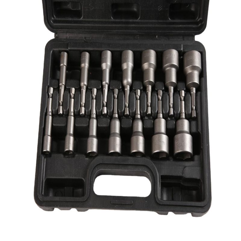 ODM 14 stuks 2,5 &quot; Magnetische metrische snel wisselende hex schakel moer driver set impact socket set