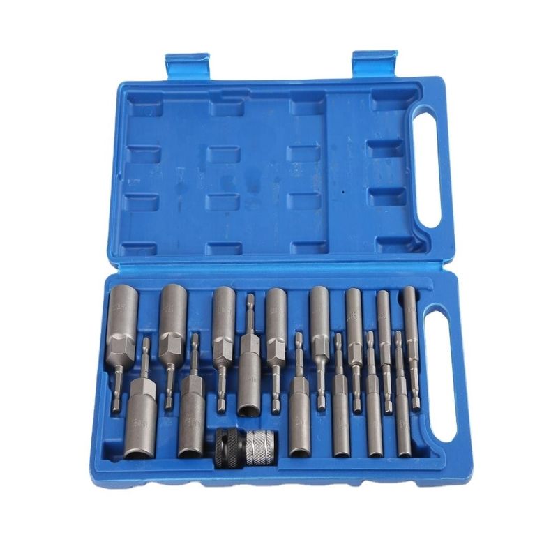Algemene Deep 16pcs Hand Electronic Tool Set met CRV materiaal H5.5 tot H19MM Nut Drive